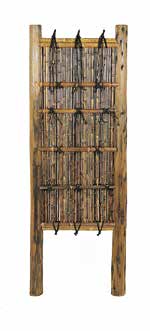 焼丸太黒竹張袖垣