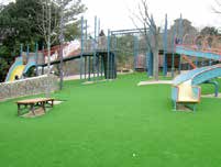 土と共生する新しい人工芝生　デビロン(モルタルタイプ)