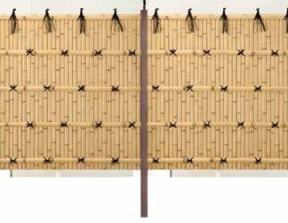 エイコー竹垣セット40型 建仁寺垣[ほのか] かや竹ふし染 片面