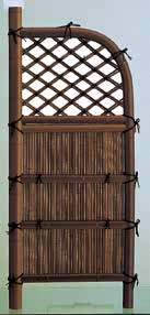 曲げ玉袖垣 (煤竹)