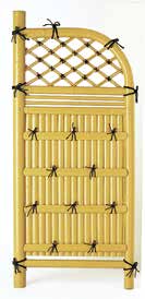 曲げ玉袖垣（割竹張）（イエロー）