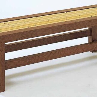 アルミ縁台　焼木目／さらし竹