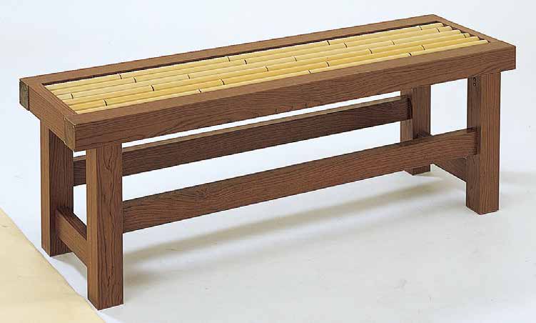 アルミ縁台 焼木目/さらし竹