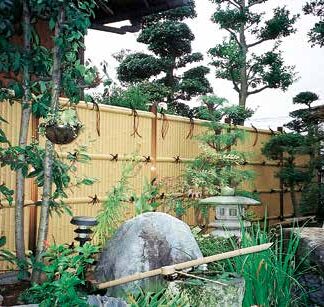 エイコー竹垣セット12型 建仁寺垣［出会い］ イエロー 両面