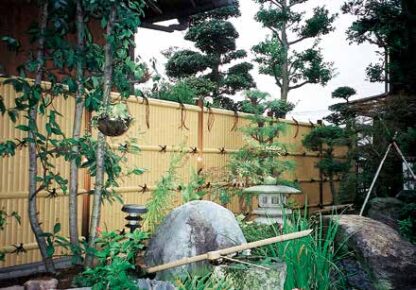 エイコー竹垣セット12型 建仁寺垣［出会い］ イエロー 両面