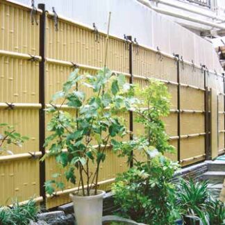 エイコー竹垣セット11型 建仁寺垣［出会い］ イエロー 片面