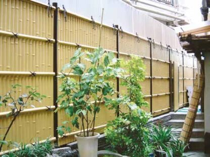 エイコー竹垣セット11型 建仁寺垣［出会い］ イエロー 片面