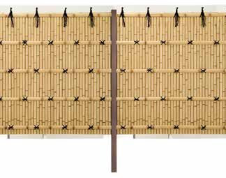竹垣セット44型 建仁寺垣［なごみ］ かや竹ふし染