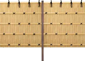 エイコー竹垣セット38型 建仁寺垣[ほのか] かや竹 片面