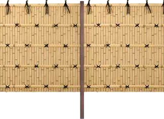 エイコー竹垣セット41型 建仁寺垣[ほのか] かや竹ふし染 両面