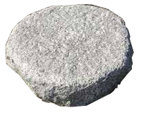 飛石 のみきり 底面割肌 白御影