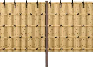 竹垣セット44型 建仁寺垣［なごみ］ かや竹ふし染